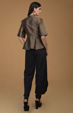 Brocade Silk Peplum and Tulip Pants Suit