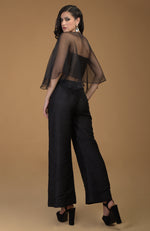 Brocade Silk Corset & Cape With Wide leg Pants