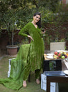Pepper Stem Green Gilded Beads and Sequin Hand Embroidered Kurta Set