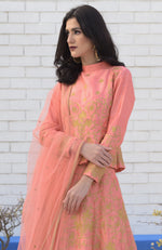 Peach Echo Kashmiri Chinar Tilla Embroidered Lehenga Set