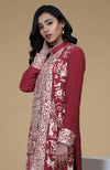 Shiraz Red Parsi Gara Embroidered Jacket Set
