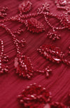 TARA - Red Foliage Hand Embroidered Saree & Blouse