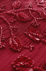 TARA - Red Foliage Hand Embroidered Saree & Blouse